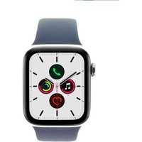 Apple Watch Series 5 GPS + Cellular 44mm Edelstahl silber Sportarmband alaska blau.