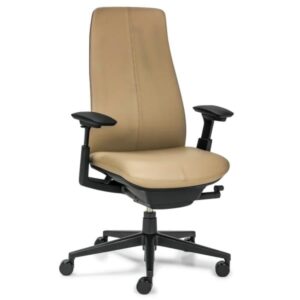 HAWORTH Fern Bürostuhl | Bis 150 kg | Polsterrücken | Leder Beige | Konfigurator