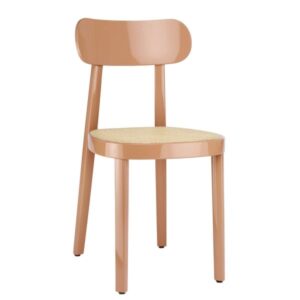 THONET 118 Holzstuhl | Rohrgeflecht-Sitz | Hochglanzlack altrosa4066962000072