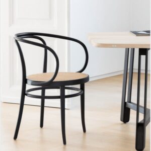 THONET 209 Bugholzarmlehnenstuhl | Rohrgeflecht-Sitz | Buche schwarz gebeizt4066962009839