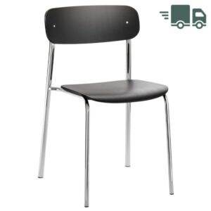 THONET S 243 Stahlrohrstuhl | Buche schwarz gebeizt | Gestell verchromt4066962004858