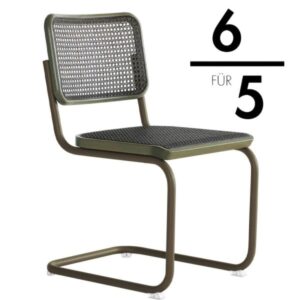 THONET S 32 V Dark Melange graugrün | Stahlrohr-Freischwinger | Gestell graugrün4066962015878