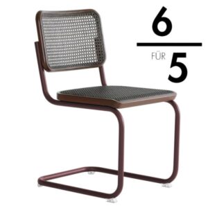 THONET S 32 V Dark Melange rotbraun | Stahlrohr-Freischwinger | Gestell rotbraun4066962015847