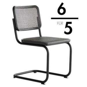 THONET S 32 V Dark Melange schwarz | Stahlrohr-Freischwinger | Gestell schwarz4066962015885