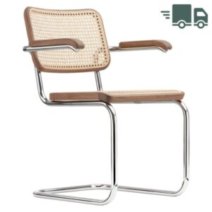 THONET S 64 V | Nussbaum Pure Materials | Stahlrohr-Freischwinger mit Armlehn...4066962021466